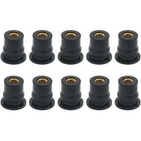 10PCS Wellnut, Alpha Rider M5 5MM Rubber Well Nut Windscreen Fairing Bolt Kit For Universal Motorcycle For Suzuki Honda Yamaha Kawasaki