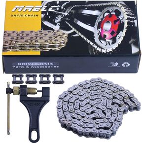MRELC 428H Motorcycle Chain+ Chain Breaker,118-links Heavy Duty Drive Chain