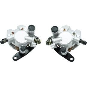M MATI Front Left Right Brake Calipers & Pads for Yamaha Banshee Big Bear Grizzly Kodiak Raptor Warrior Wolverine YFM 125 250 350 400 450 660 YFZ350 3GD-2580T-01-00 3GD-2580U-01-00