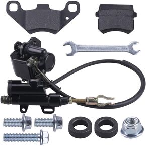 CNCMOTOK Rear Disc Brake Master Cylinder Caliper With Replaced Disc Brake Pad fit for 50cc 70cc 90cc 110cc 125cc Chinese TaoTao 110cc Peace Motorsports Quad Coolster 3050HD ATV Kids Four Wheeler