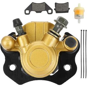 FVRITO Brake Caliper and Pads for 110cc 125cc 150cc 200cc 250cc 196cc 6.5HP Coleman kt196 yerf dog gx150 Kandi Baja RTK200 Go Kart Dune Buggy Taotao Roketa Sunl Kazuma Chinese ATV Quad Golden