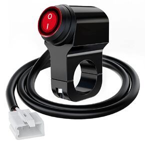 Nilight دراجة نارية المقود التبديل التوصيل والتشغيل 12V ATV المقود مفتاح الإضاءة زر ضغط مقاوم للماء على مفاتيح إيقاف لأضواء القيادة ATV UTV - يناسب المقاود 7/8 بوصة (22 مم)، ضمان لمدة عامين