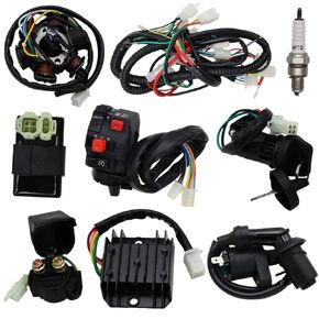 مجموعة أدوات تسخير الأسلاك الكاملة من OTOHANS AUTOMOTIVE مجموعة نول الأسلاك الكهربائية مع سلك نحاسي كامل لـ GY6 4-Stroke نوع المحرك 125cc 150cc Pit Bike Scooter ATV