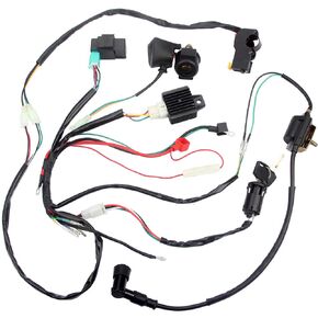 Electric Start Engine Wiring Harness Coil CDI Solenoid Relay for50cc 70cc 110cc 125cc 4 Stroke ATV Pit Quad Dirt Bike Go Kart Scooter Buggy