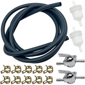 Strongthium 3/16 Fuel Line Hose Kit for Scooters ATVs Dirt Bikes Mini Bikes & Go-Karts with 3/16 Gas Clamps Valve & Filters