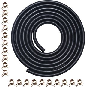 10 Feet 1/4 Inch ID Fuel Line with 20pcs Hose Clamps for Kawasaki Kohler Briggs & Stratton Small Engines Mini Bike ATV Mowing Machine Snow Machine