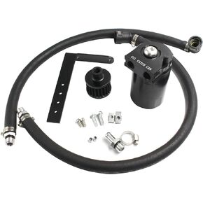 Oil Catch Can Passenger Side Oil Separator Tank Black Compatible with Ford F150 5.0L 2.7EB 3.5EB 2011-2021, Raptor 3.5L Ecoboost 2017-2021, Expedition 3.5L EcoBoost 2018-2021