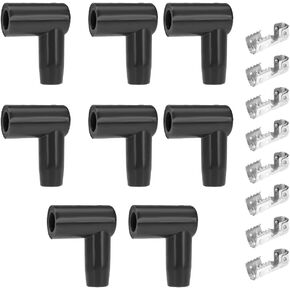 Coil Boot Terminal Kit 90 Degree Boots HEI Distributor Spark Plug Ignition Wire 6mm 7mm 8mm 9mm 10mm (Pack of 8)