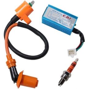 Racing Ignition Coil 5 Pins AC CDI Box for GY6 4-Stroke 50cc 70cc 90cc 110cc 125cc 150cc Scooter ATV Go Kart Moped Quad Pit Dirt Bike With 3 Electrode Spark Plug
