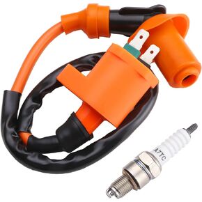 High Performance Racing Ignition Coil Electrode Spark Plug fit for GY6 50cc 150cc 125cc 150cc Chinese ATV Moped Scooter ATV Go Kart Parts