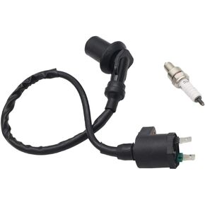Engine Ignition Coil Spark Plug Compatible with GY6 50cc-150cc Motorcycle Honda ATV Dirt Bike Taotao Kymco Scooter Moped Go Kart