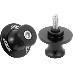 2Pcs Motorcycle Swing Arm Spools for Yamaha YZF R1 R3 R6 R6S R25 R15 R125 600R Aluminum (Black)