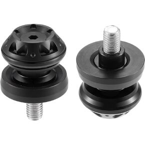X AUTOHAUX 2pcs 10mm M10x1.5 Silver Tone Aluminum Alloy Motorcycle Swing Arm Spools Sliders Stand