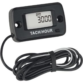 Jayron JR-HM019R Waterproof Digital LCD Hour Meter Tachometer Maintenance Meter for Gasoline Engine, Paramotors,Chainsaws,Generators,Mowesr,Model Boats