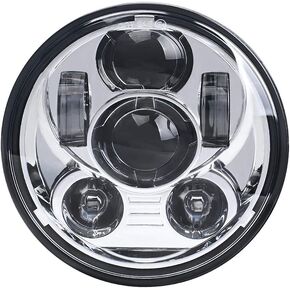 5-3/4 5.75 Inch LED Motorcycle Headlight Compatible with Harley Davidson Sportster Dyna Street Bob Low Rider Wide Glide Iron 883 1200 Softail Triple Headlamp Accessories