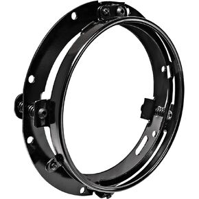 True Mods Black 7 Inch Round Headlight Ring Mounting Bracket Compatible with Harley Davidson Headlight Mount