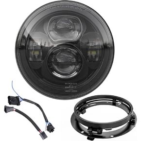 Z-OFFROAD Upgrade 7 Inch Motorcycle LED Headlight w/DRL White Halo DOT Kit Compatible with Harley Davidson Street Glide Road King Special Electra Glide Ultra Classic Fat Boy Heritage Softail