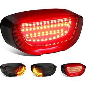 QUASCO Motorcycle Brake Tail Light Integrated Turn Signals Compatible with Honda Kawasaki Suzuki Yamaha ATV Cruiser Sportbikes Touring Dirt Bike Standard Street Bikes