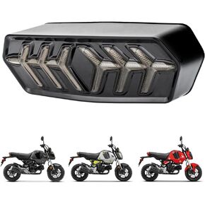 Grom Integrated Tail Light with Turn Signal Sequential Led SMD Motorcycle Taillight assembly Flowing Compatible with Honda Grom 2014-2022 2020 MSX125 SF CBR650F/R CTX700 CTX700N(Clear lens)