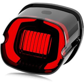 NTHREEAUTO Smoked LED Strobe Brake Tail Light Rear Taillight Compatible with Harley Dyna Road King Electra Glide Sportster Heritage Softail Fatboy Touring