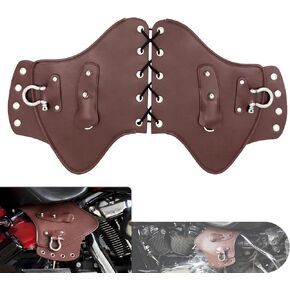 Motorcycle Leather Side Saddle Heat Shield Deflector Universal Fits for Harley Sportster Dyna Softail Touring Yamaha Honda Suzuki Kawasaki (Black)