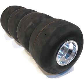 The ROP Shop | (Pack of 4) Tubeless Racing Slick Tire 11x6.00-5 with Aluminum Wheel for Go Kart