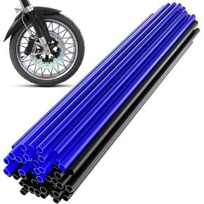 KEMIMOTO Dirt Bike Spoke Covers 72Pcs, Universal Pipe Trim for 8"-21" Wheels, Spoke Rims Wraps for Dirt Bike, Motocross, Bike, Bicycle, Wheelchair, Motorcycle Decoration Protector (Black)