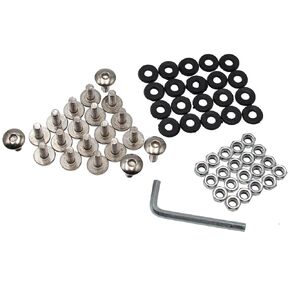ATV Quad Plastic Body Fender Set of 20 - Bolt, Washer, Nut 6mm M6X16 50cc 70cc 90cc 110cc 125cc 150cc 200cc 250cc
