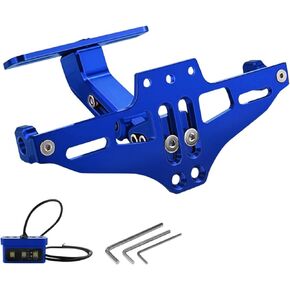 MDPROMCP Universal Motorcycle Fender Eliminator With LED Light CNC Aluminum Motorcycle License Plate Bracket Motorcycle License Plate Holder (Black)