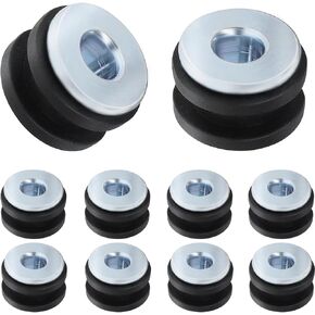amavoler Motorcycle M6 Rubber Grommets Bolt 10 pcs, Motorcycle Rubber + Steel Grommets Kit Replacement Accessories for Fairings Cowling (10)