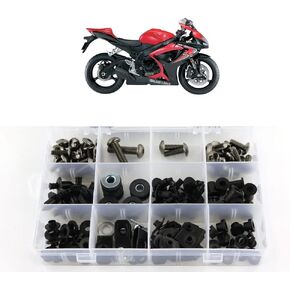 Xitomer Full Sets Fairing Bolts Kits, Fit for GSXR600 GSXR750 2006 2007 K6, Mounting Kits Washers/Nuts/Fastenings/Clips/Grommets (Matte Black)