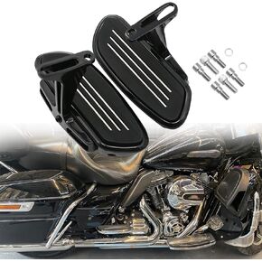 Rider Footboard Floorboard Traditional Shape Fit for Harley Touring Electra Glide Road Glide Street Glide Road King and Tri Glide 1986-2024 Softail 1986-2017 Dyna FLD 2012-2016 (Black)