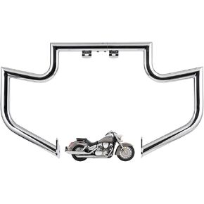 1.5" Fat Crash Bar Engine Guard Highway Freeway Bar for Honda VT1300 Interstate Sabre Stateline 1300 (Silver)