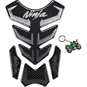 REVSOSTAR 5D Real Carbon Fiber, Motorcycle Decal Vinyl Tank Protector, Tank Pad for Ninja 650 ZX636 ZX600 ZX-10R ZX14 ZX1400 ZX14R ABS 1000 ZX100(Grey)