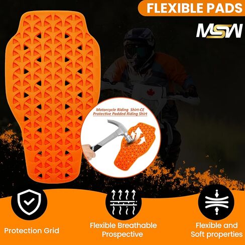 MOTOSTYLEWEAR - وسادة حماية خلفية معتمدة من CE 1، واقي خلفي معتمد من المستوى 1، وسادة بديلة لسترة الدراجة النارية للدرع الخلفي للرجال والنساء. in Kuwait