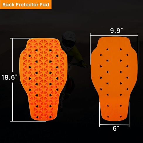 MOTOSTYLEWEAR - وسادة حماية خلفية معتمدة من CE 1، واقي خلفي معتمد من المستوى 1، وسادة بديلة لسترة الدراجة النارية للدرع الخلفي للرجال والنساء. in Kuwait