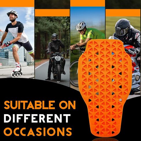 MOTOSTYLEWEAR - وسادة حماية خلفية معتمدة من CE 1، واقي خلفي معتمد من المستوى 1، وسادة بديلة لسترة الدراجة النارية للدرع الخلفي للرجال والنساء. in Kuwait