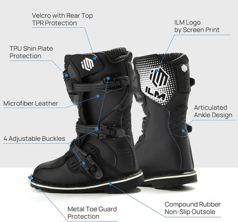 ILM Motorcycle Boots for Men Waterproof ATV Motorcross Dirt Blike Riding Biker Boots Model-MX3 in Kuwait