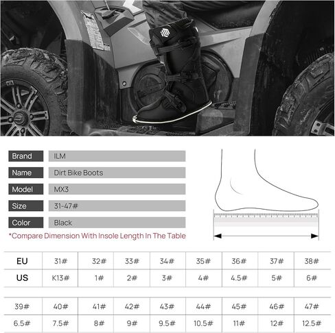 ILM Motorcycle Boots for Men Waterproof ATV Motorcross Dirt Blike Riding Biker Boots Model-MX3 in Kuwait