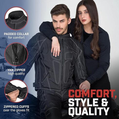 WICKED STOCK Motorcycle Jacket for Men Motorbike Powersport Riding Gear Dirt Bike Racing Adventure Biker Jackets in Kuwait