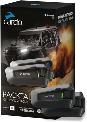 Cardo PACKTALK Edge Off-Road Vehicles ORV, Snowmobile, Side x Side, ATV Communication for Every Terrain - Dual Pack, Black in Saudi Arabia