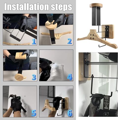 ABCERRSI Motorcycle Helmet Holder Wall Mount Tactical Gear Rack Motorcycle Helmet Holders with Solid Wood for Tactical Helmet, Tactical Vest, Football Gear,Motorcycle Accessories Road Bike in Kuwait