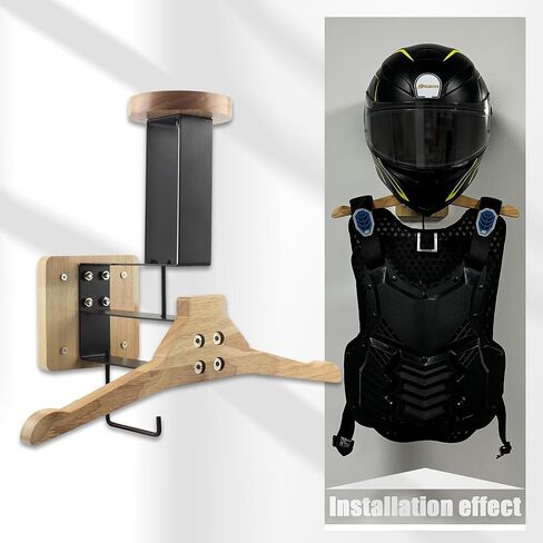 ABCERRSI Motorcycle Helmet Holder Wall Mount Tactical Gear Rack Motorcycle Helmet Holders with Solid Wood for Tactical Helmet, Tactical Vest, Football Gear,Motorcycle Accessories Road Bike in Kuwait