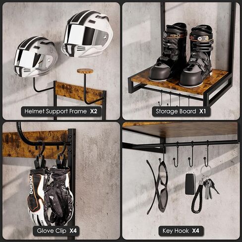 Motorcycle Helmet Holder,Helmet Holder Wall Mount,Helmet Holder,Helmet Stand With Hook and Clip,Helmet Wall Mount Suitable for Storing Motorcycle Accessories, Motorcycle Helmet Etc. (Small) in Kuwait