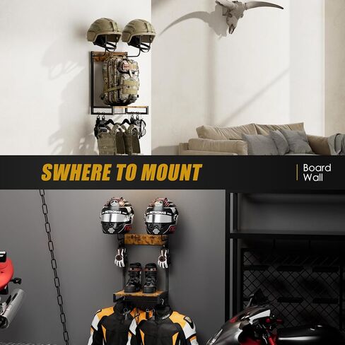 Motorcycle Helmet Holder,Helmet Holder Wall Mount,Helmet Holder,Helmet Stand With Hook and Clip,Helmet Wall Mount Suitable for Storing Motorcycle Accessories, Motorcycle Helmet Etc. (Small) in Kuwait