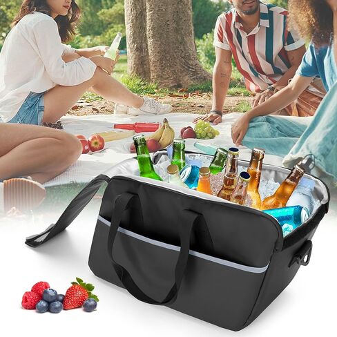 حقيبة تبريد سرج الدراجة النارية مقاومة للماء، حقيبة جانبية معزولة مبرد للسفر بالدراجة النارية، متوافقة مع حقيبة هارلي ديفيدسون 1993-2022 للتجول الصلب، حقيبة واحدة فقط in Kuwait