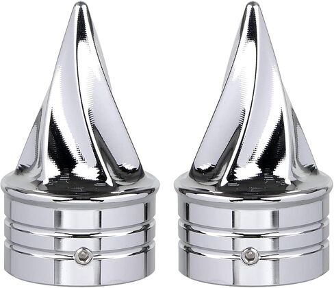 1 Pair Motorcycle Spike Twisted Front Axle Cap Nut Covers for Harley Road King Electra Street Glide FLTR FLHX FLHT FLHR Dyna FXD 2000-2006, Black in Saudi Arabia
