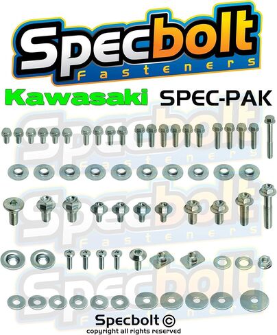 Kawasaki Spec-Pak | KX KXF KLX KLR KDX 80 85 125 250 450 500(1996-current) Model Series Factory Match Fastener Kit in Saudi Arabia