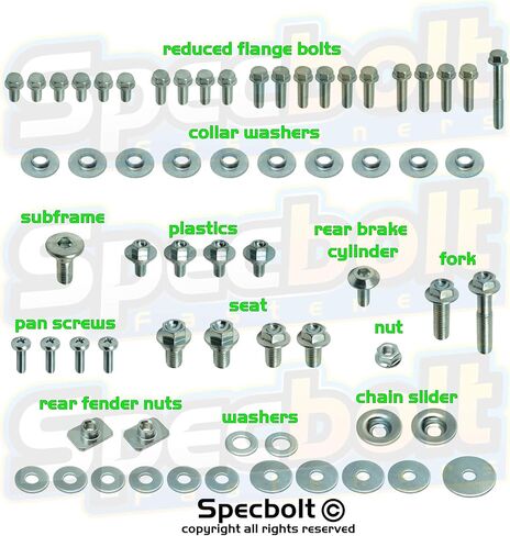 Kawasaki Spec-Pak | KX KXF KLX KLR KDX 80 85 125 250 450 500(1996-current) Model Series Factory Match Fastener Kit in Saudi Arabia