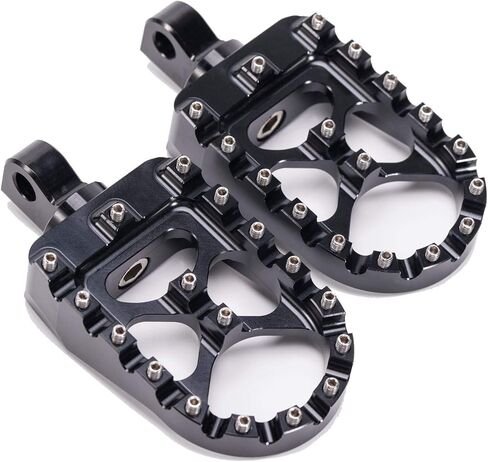 Hopider CNC Wide Foot Pegs 360° Roating MX Chopper Bobber Style for harley Dyna Sportster Fatboy Iron 883,Black in Saudi Arabia
